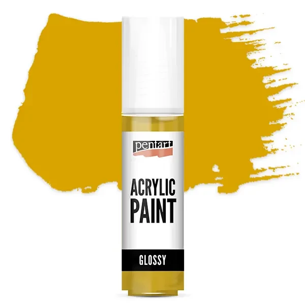 Vopsea acrilică lucioasă Pentart, 20 ml - ocru