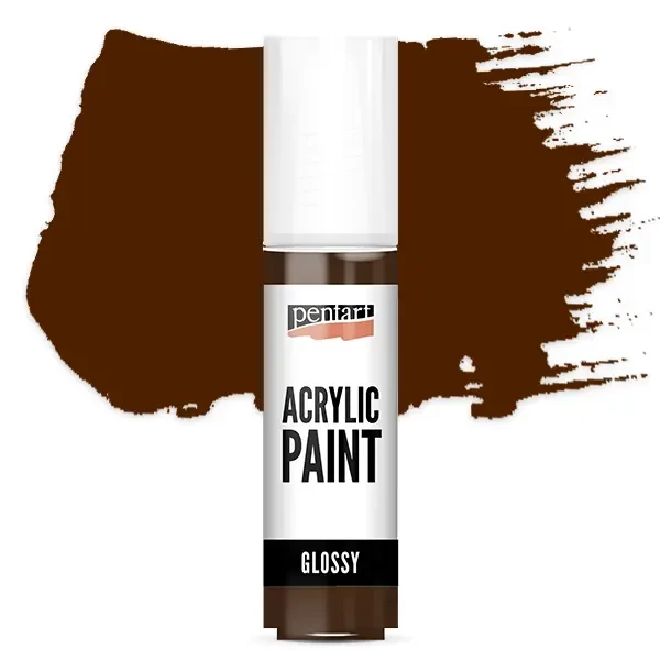 Vopsea acrilică lucioasă Pentart, 20 ml - maro închis