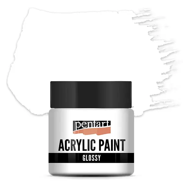 Vopsea acrilică lucioasă Pentart, 50 ml – alb
