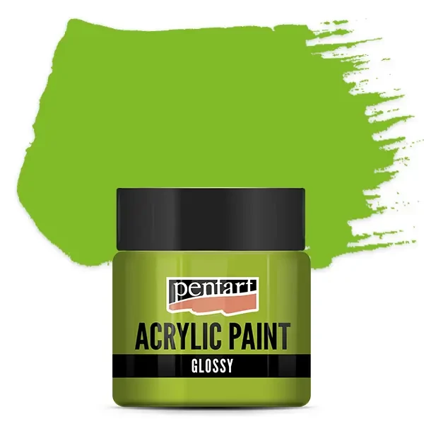 Vopsea acrilică lucioasă Pentart, 50 ml –verde de măr