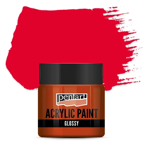 Vopsea acrilică lucioasă Pentart, 50 ml –roșu