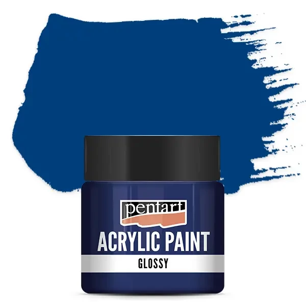 Vopsea acrilică lucioasă Pentart, 50 ml – albastru închis