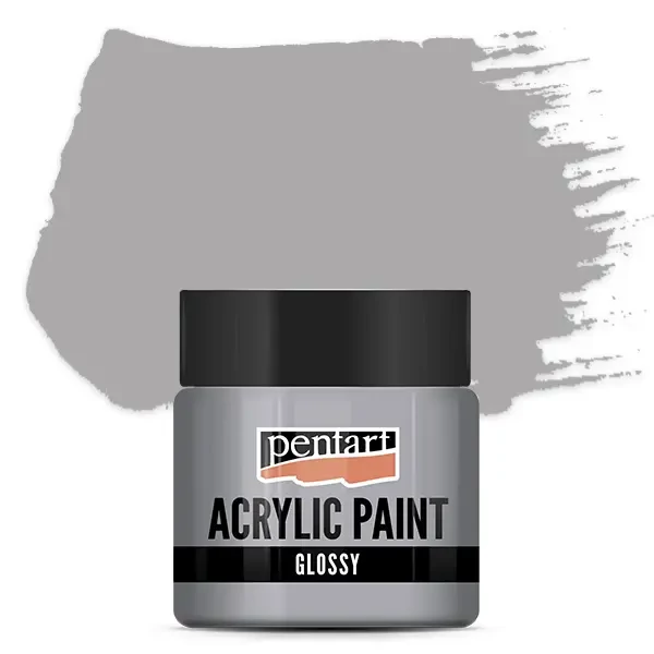 Vopsea acrilică lucioasă Pentart, 50 ml – gri