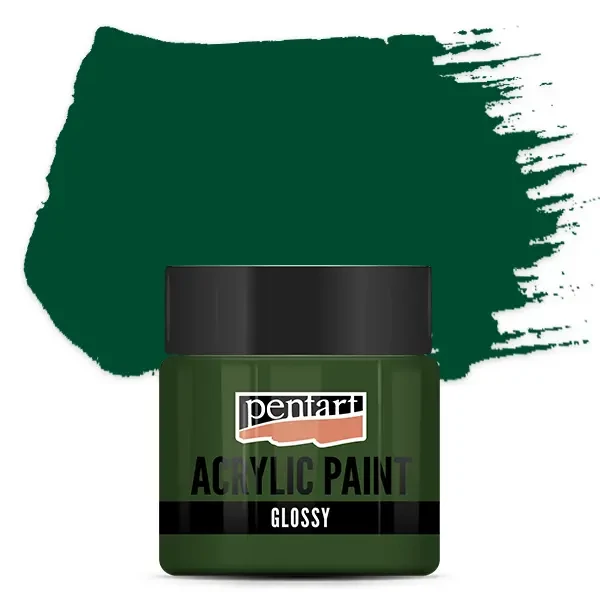 Vopsea acrilică lucioasă Pentart, 50 ml –verde pin