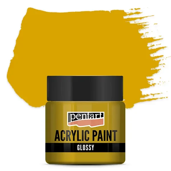 Vopsea acrilică lucioasă Pentart, 50 ml – ocru