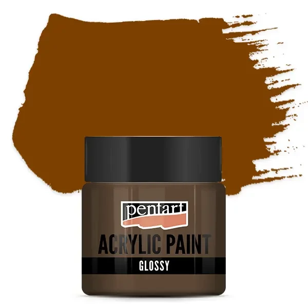 Vopsea acrilică lucioasă Pentart, 50 ml – castan