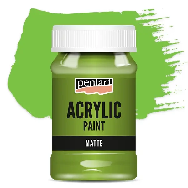 Vopsea acrilică Pentart mată, 100 ml - verde de măr