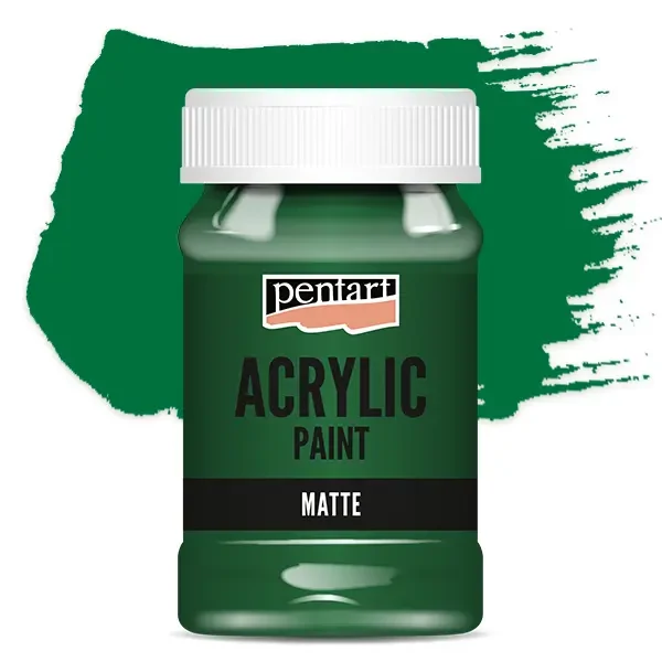 Vopsea acrilică Pentart mată, 100 ml - verde