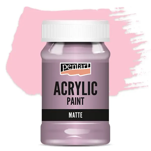 Vopsea acrilică Pentart mată, 100 ml - roz