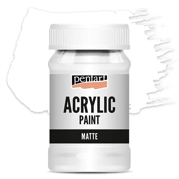Vopsea acrilică Pentart mată, 100 ml - alb