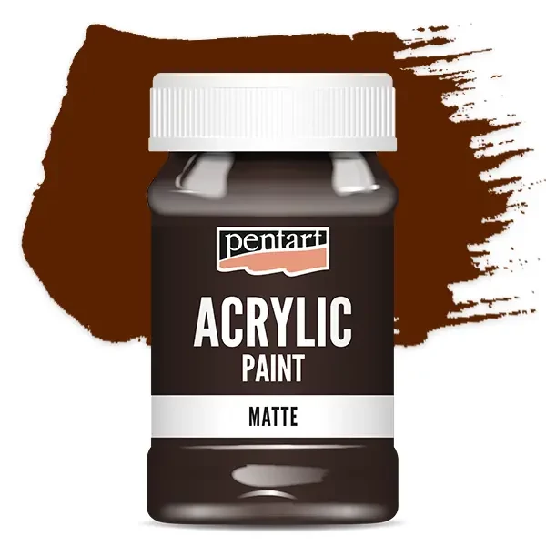 Vopsea acrilică Pentart mată, 100 ml - maro închis