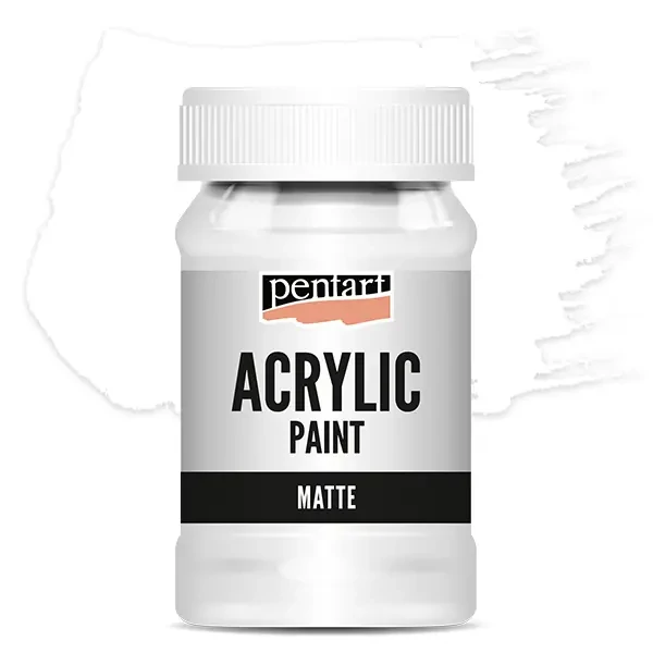 Vopsea acrilică Pentart mată, 100 ml - alb titan