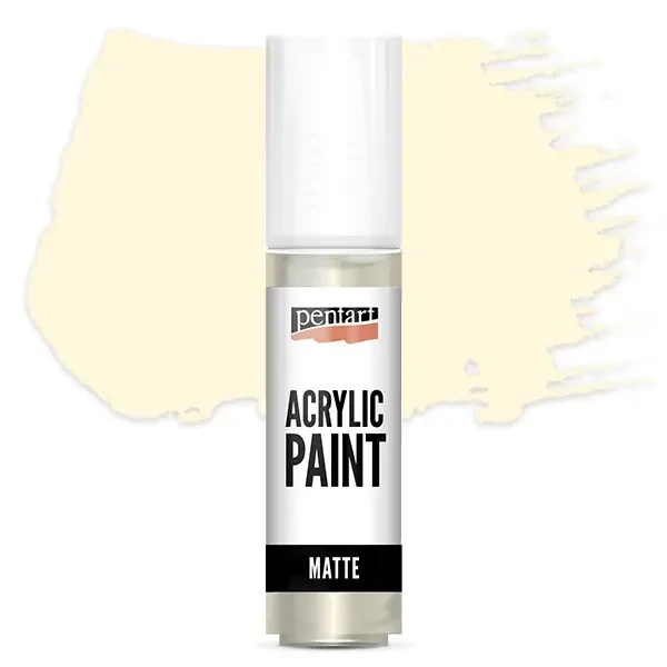 Vopsea acrilică Pentart mată, 20 ml - fildeș