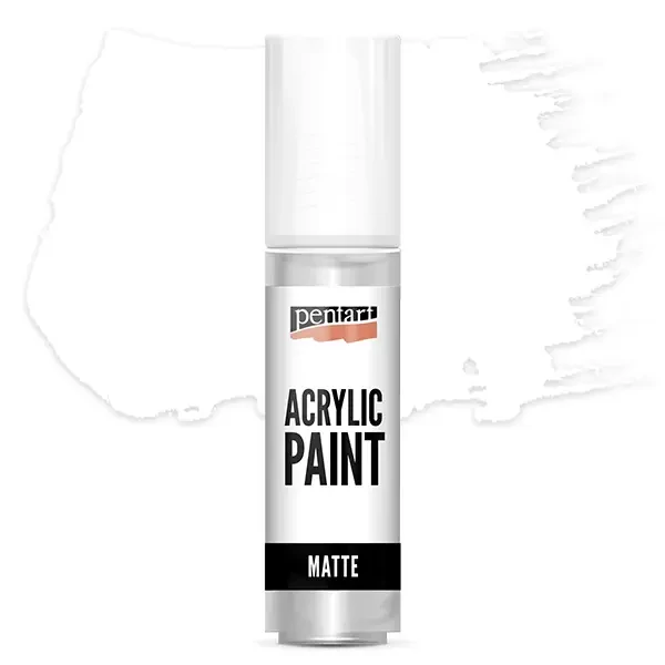 Vopsea acrilică Pentart mată, 20 ml - alb
