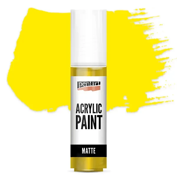 Vopsea acrilică Pentart mată, 20 ml - galben