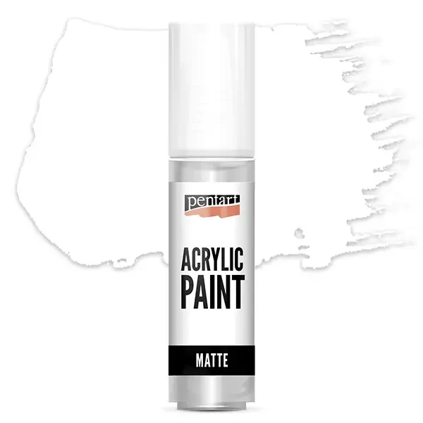 Vopsea acrilică Pentart mată, 20 ml - alb