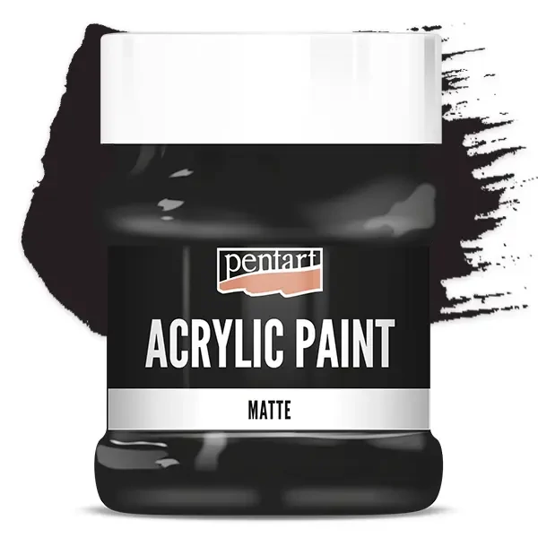 Vopsea acrilică Pentart mată , 230 ml - negru