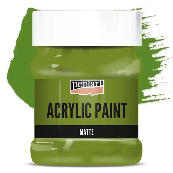 Vopsea acrilică Pentart mată , 230 ml - măslină