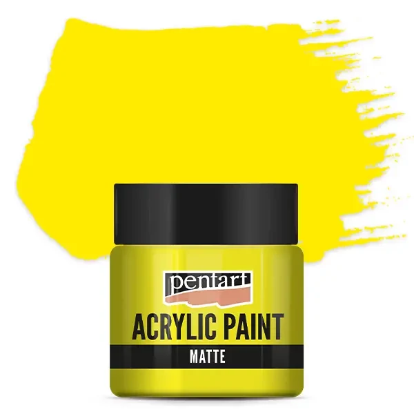 Vopsea acrilică Pentart mată , 50 ml - galben