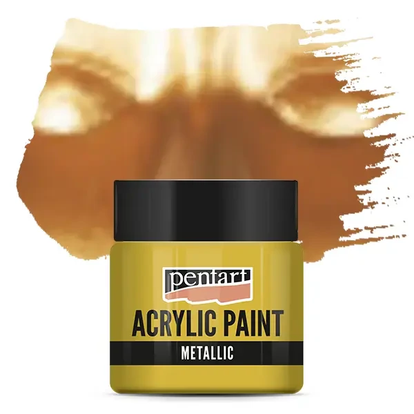 Vopsea acrilică metalizată Pentart, 50 ml - aur antic