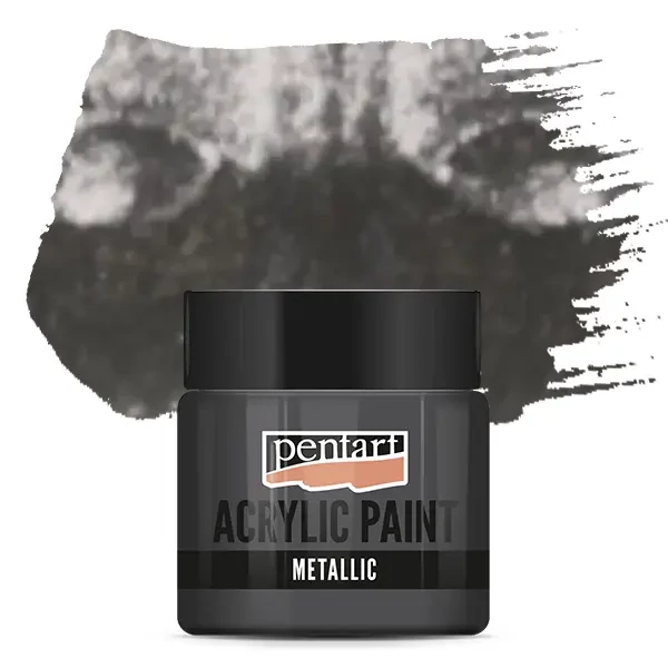 Vopsea acrilică metalizată Pentart, 50 ml - grafit
