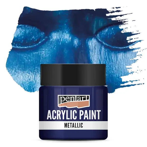 Vopsea acrilică metalizată Pentart, 50 ml - albastru cobalt