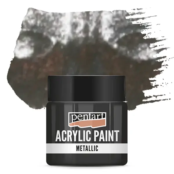 Vopsea acrilică metalizată Pentart, 50 ml - argint strălucitor