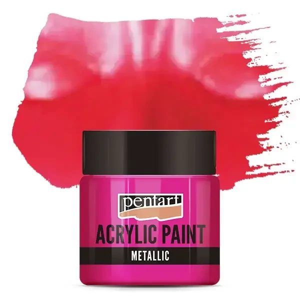 Vopsea acrilică metalizată Pentart, 50 ml - magenta