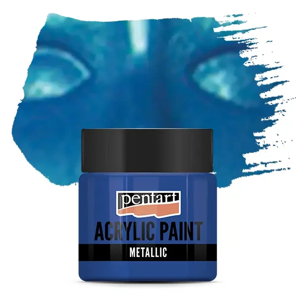 Vopsea acrilică metalizată Pentart, 50 ml - albastru