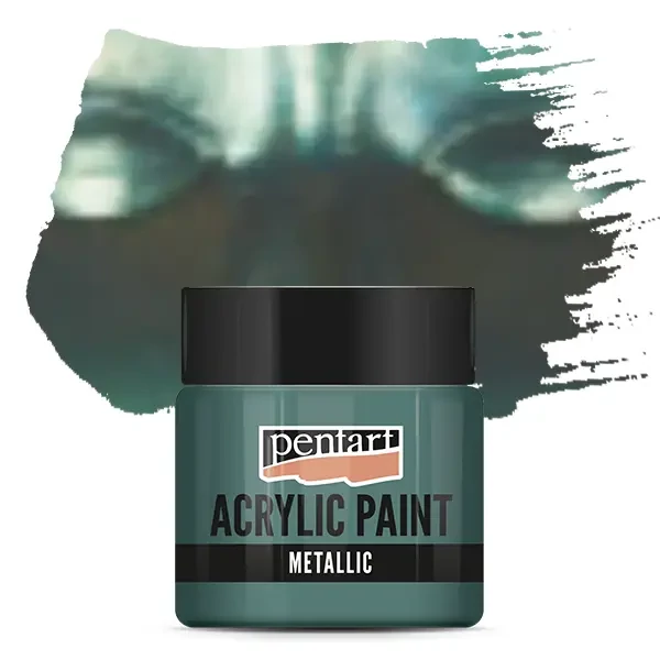 Vopsea acrilică metalizată Pentart, 50 ml - verzui-albastru