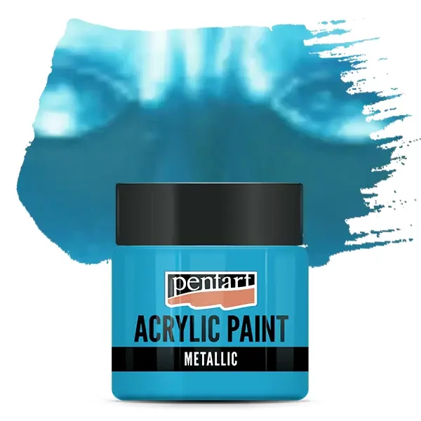 Vopsea acrilică metalizată Pentart, 50 ml - albastru deschis
