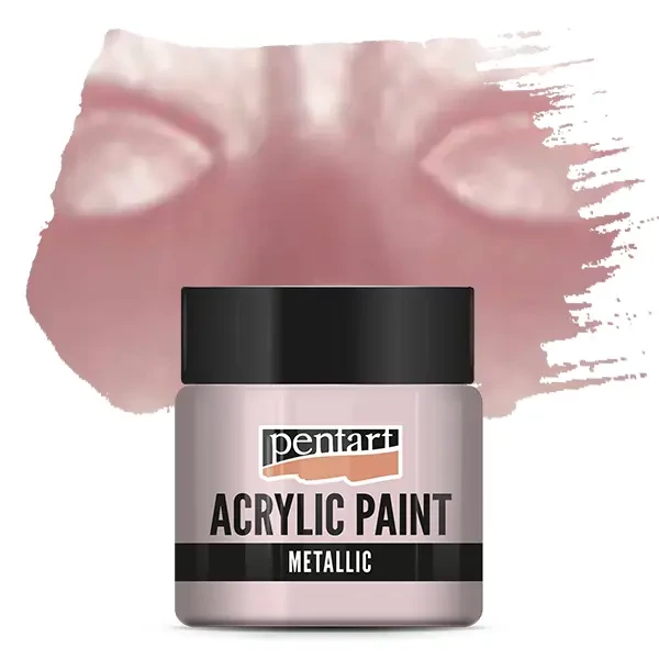 Vopsea acrilică metalizată Pentart, 50 ml - roz
