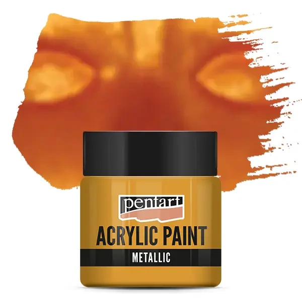 Vopsea acrilică metalizată Pentart, 50 ml - portocaliu