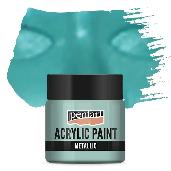 Vopsea acrilică metalizată Pentart, 50 ml - turcoaz