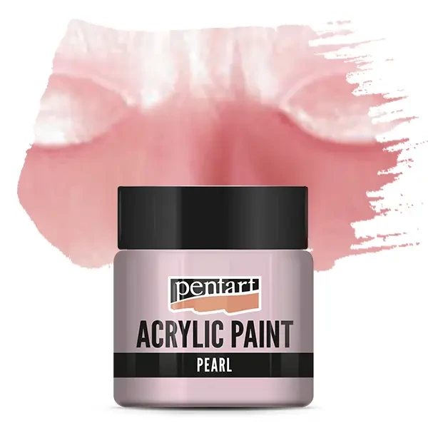 Vopsea acrilică Pentart cu efect de sidef, 50 ml – roz