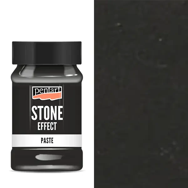 Pastă cu aspect de piatră Pentart, 100 ml – antracit