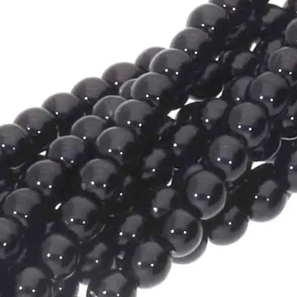 Colier ceh din mărgele de sticlă Tekla, 4 mm, 120 buc - Black