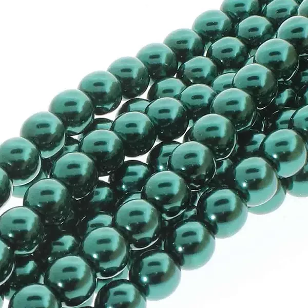Colier ceh din mărgele de sticlă Tekla, 4 mm, 120 buc - Deep Emerald