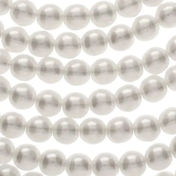 Colier ceh din mărgele de sticlă Tekla, 4 mm, 120 buc - Crystal Bridal White