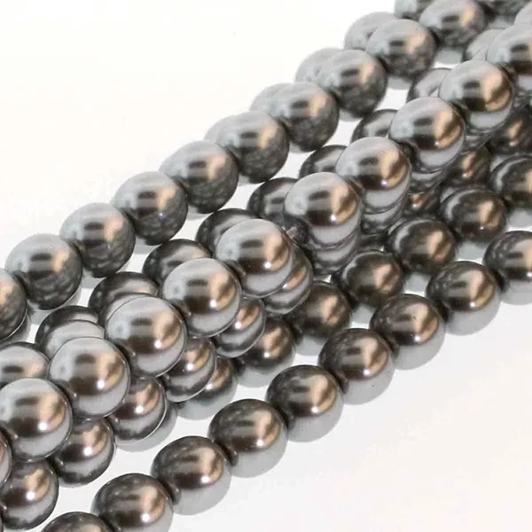 Colier ceh din mărgele de sticlă Tekla, 4 mm, 120 buc - Silver