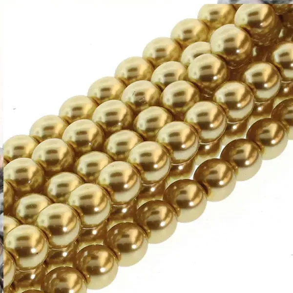 Colier ceh din mărgele de sticlă Tekla, 4 mm, 120 buc - Gold