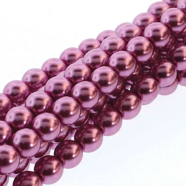 Colier ceh din mărgele de sticlă Tekla, 4 mm, 120 buc - Fuchsia