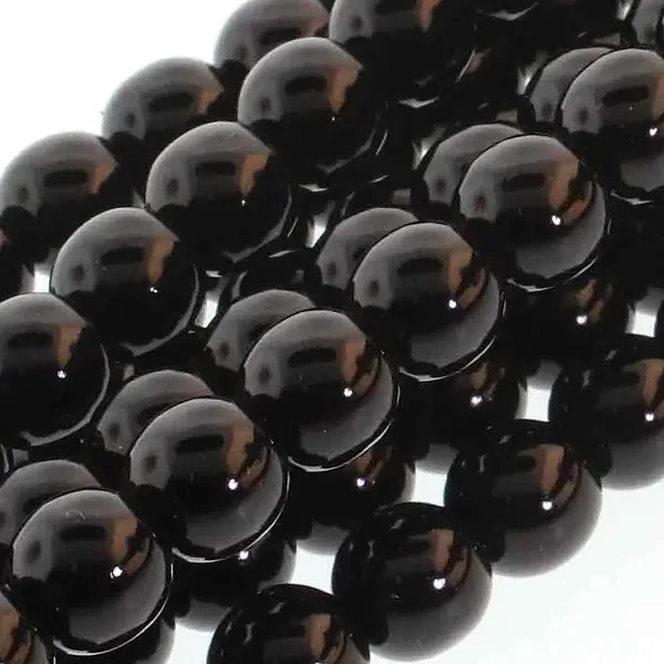Colier ceh din mărgele de sticlă Tekla, 6 mm, 75 buc - Black