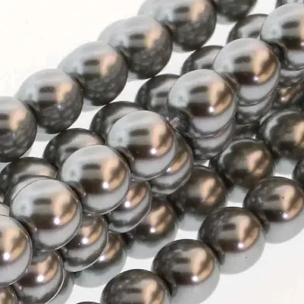 Colier ceh din mărgele de sticlă Tekla, 6 mm, 75 buc - Silver