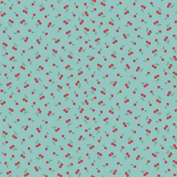 Tesatura patchwork - Makower - Afternoon Tea Cherry Teal 094/T