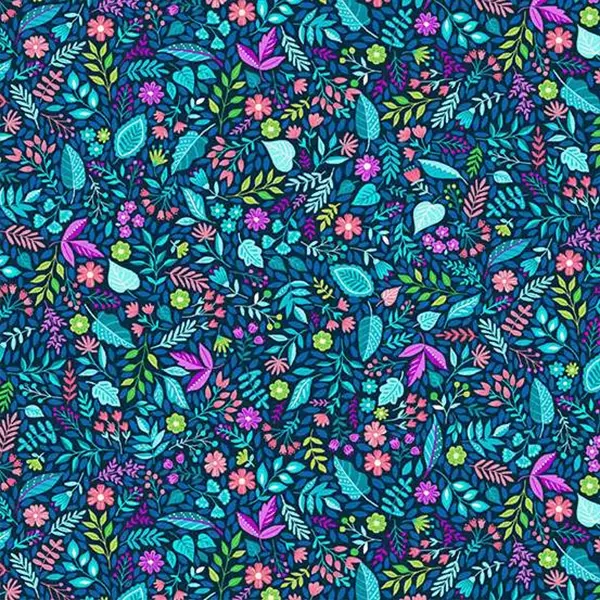 Tesatura patchwork - Makower - Tropica 150/B Foliage blue