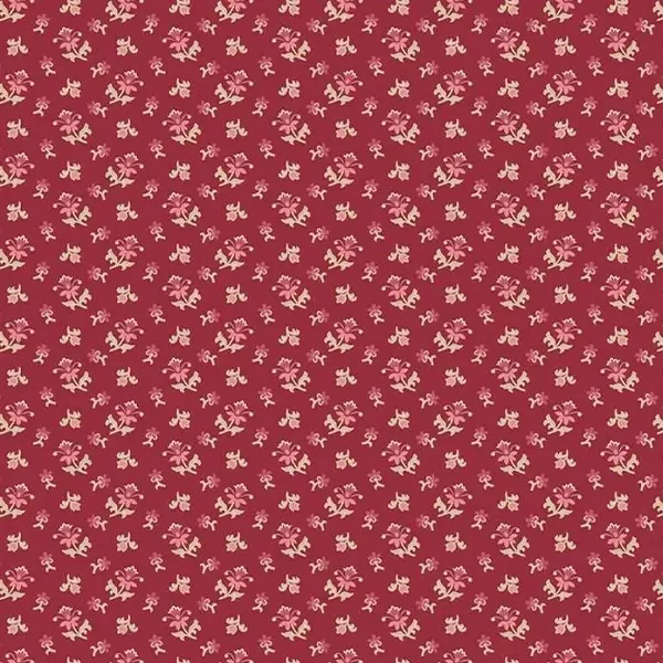 Material patchwork  - Makower - Wildflower Cottage 1593R Scatter crimson