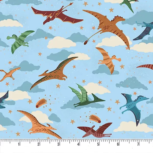 Tesatura patchwork - Makower - Prehistoric 165/B2 Soar light blue