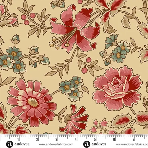 Material patchwork - Andover - Always and Forever by Renee Nanneman 1660L rose cream