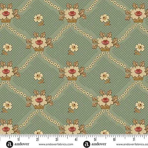 Material patchwork - Andover - Always and Forever by Renee Nanneman 1662G lattice pond